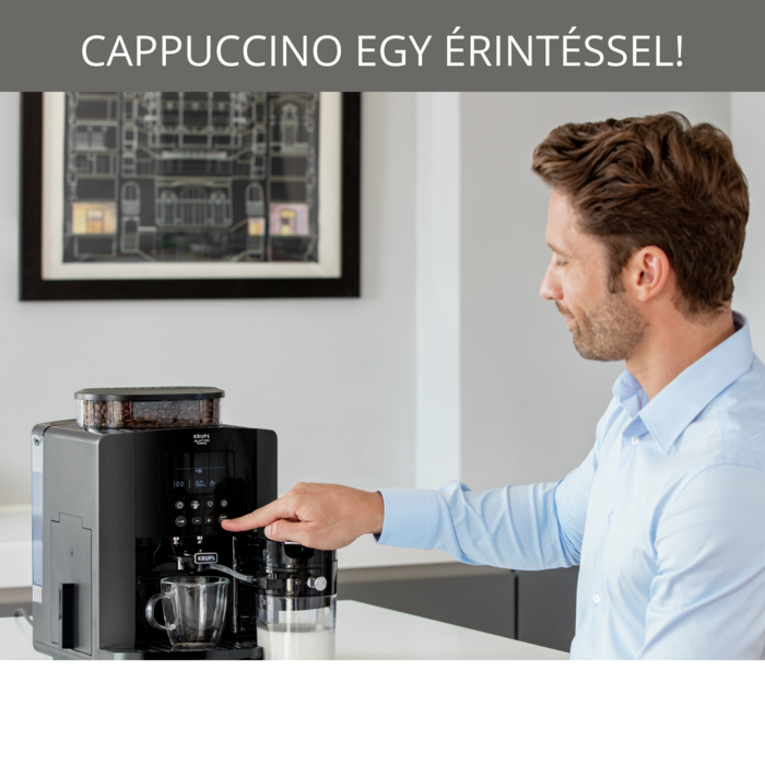 Machine à café grains robot broyeur Krups Arabica LATTE - EA819N10
